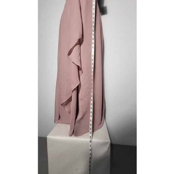 David's Bridal One Shoulder Chiffon Formal Dress with Cascading detail Size 2 - Picture 9 of 12